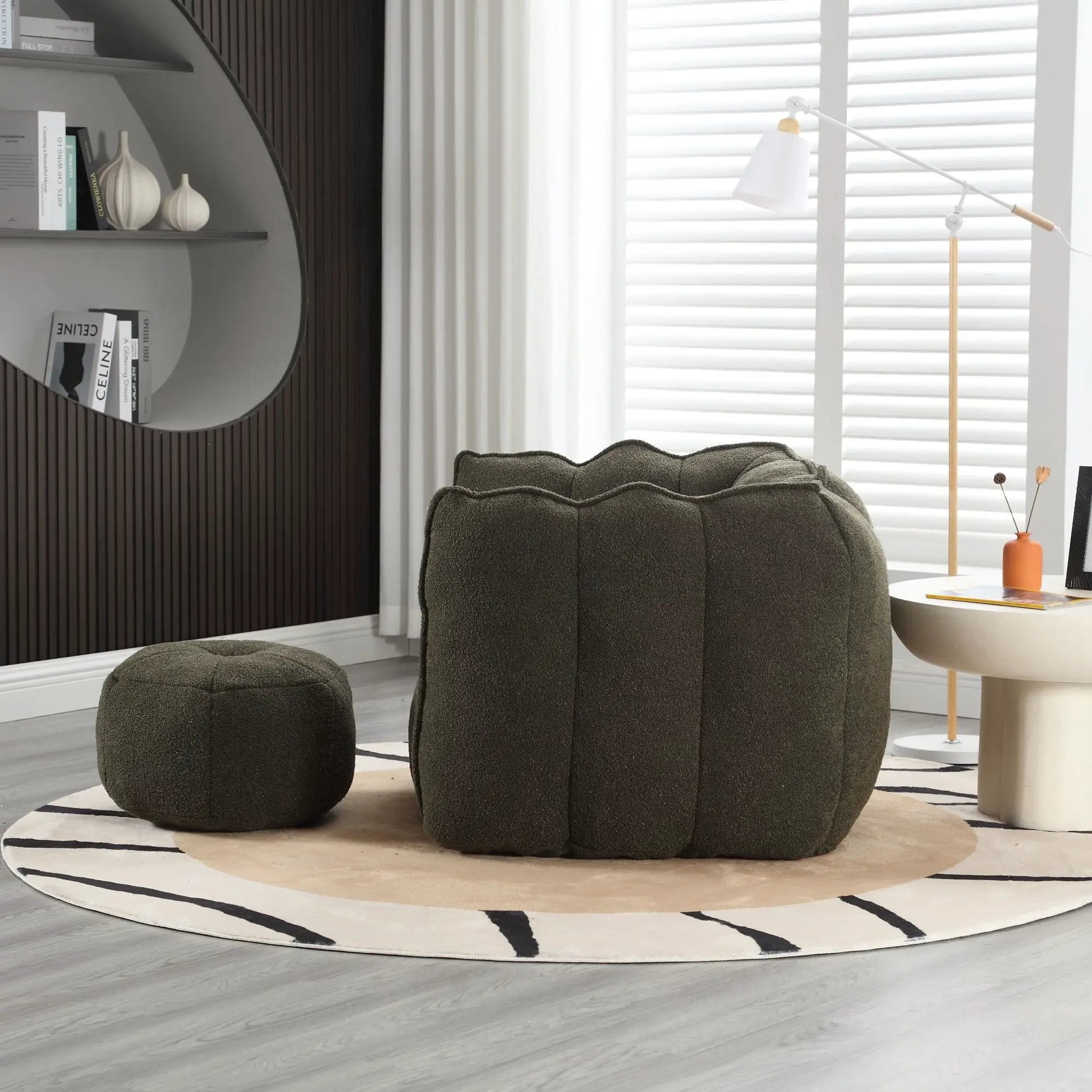 Soft bean bag chairs with high resilient foam, 3pc ottoman set by Unique Piece Furniture on Tampa Home & Garden Store