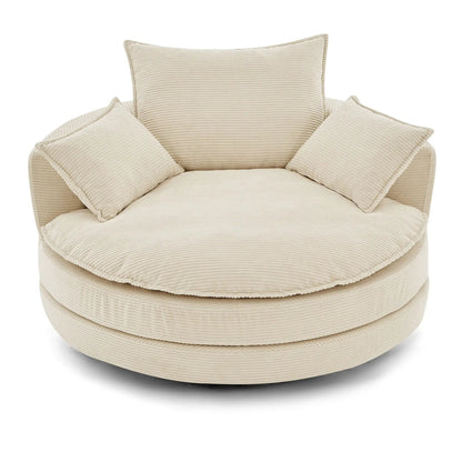 360 Degree Swivel Barrel Chair with Dual Cushions