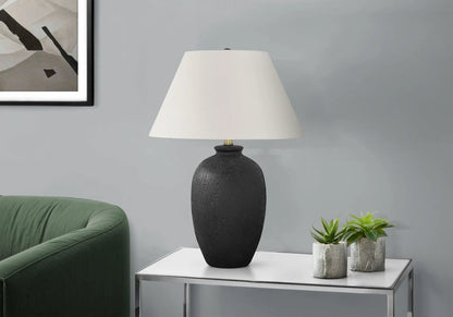 Table lamp with black ceramic base and white shade, modern design by Unique Piece Furniture on Tampa Home & Garden Store