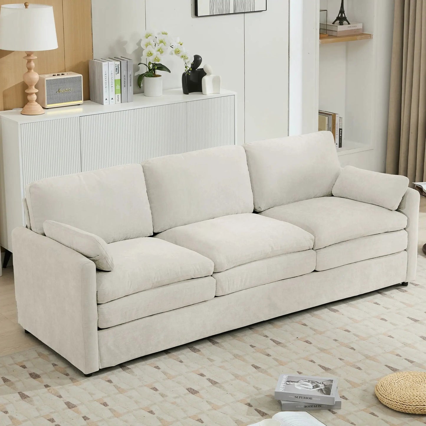 Cozy Upholstered 3 Seater Sofa for Living Room