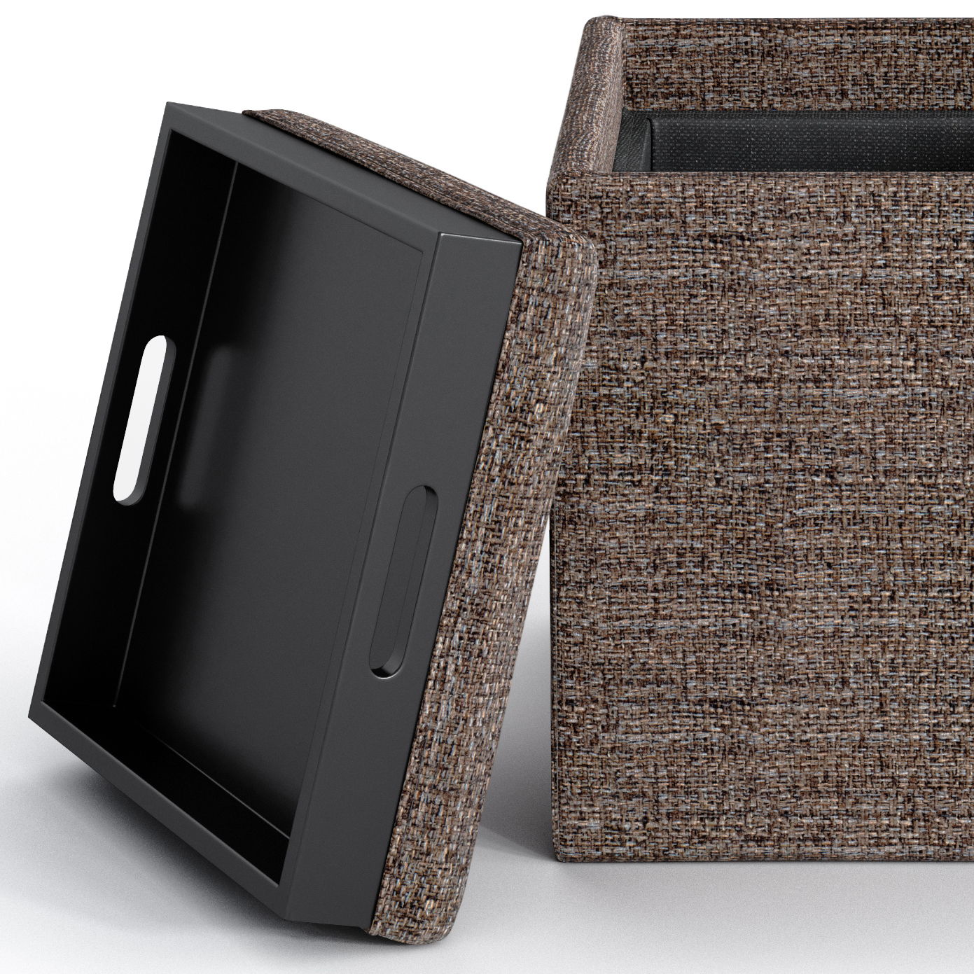 Rockwood Upholstered Cube Ottoman with Tray