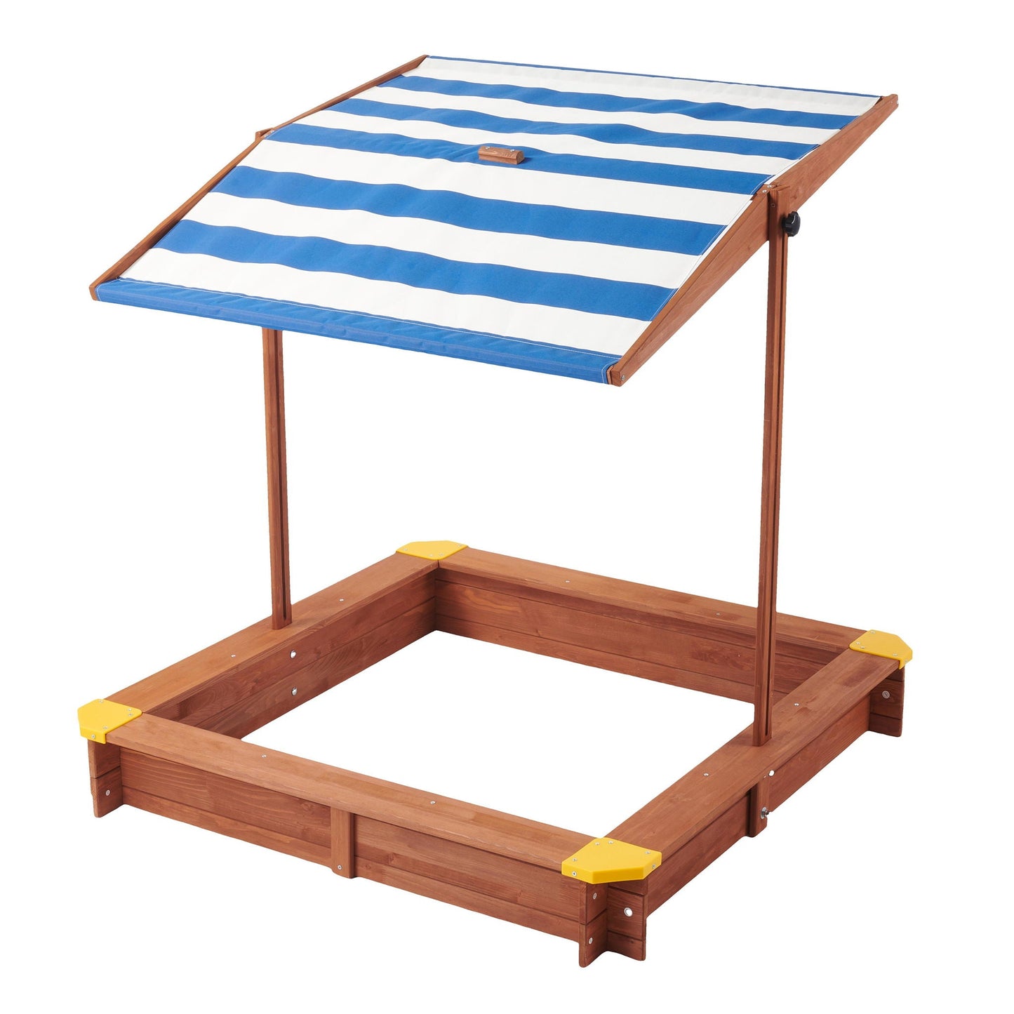 Large Outdoor Wooden Sandbox With Canopy