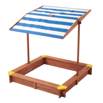 Large Outdoor Wooden Sandbox With Canopy
