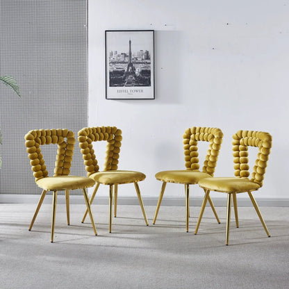 Modern Chair With Iron Tube Legs and Cushions
