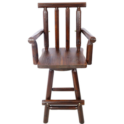 Rustic Fir Wood Bar Stool with wide armrests, bar height 28-30in, Unique Piece Furniture on Tampa Home & Garden Store