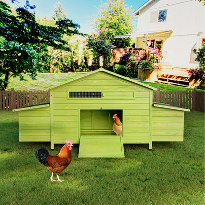 Wooden Chicken Coop with Nesting Boxes and Perch