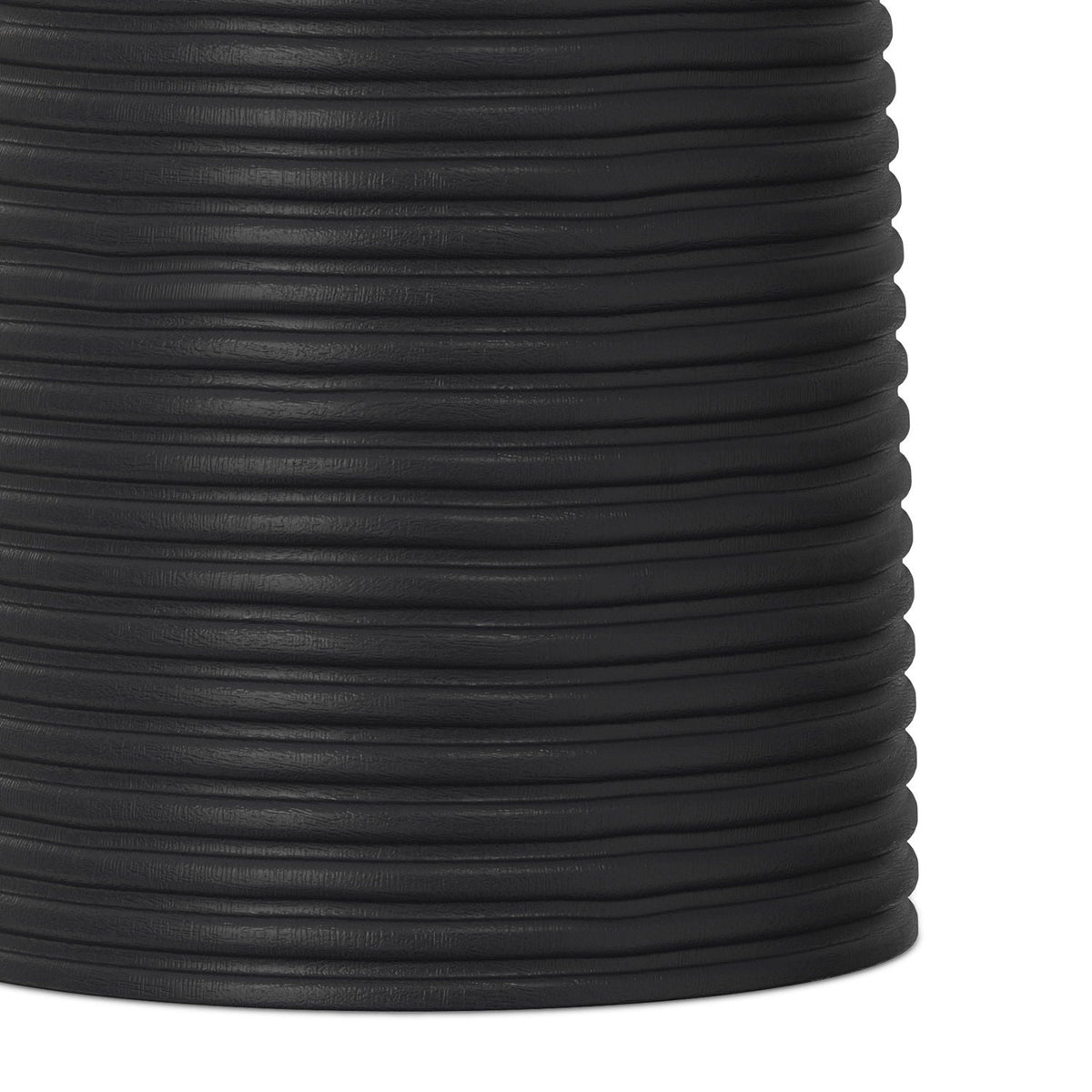 Ribbed Accent Table base in black with stacked circular ridges and textured finish on Tampa Home & Garden Store