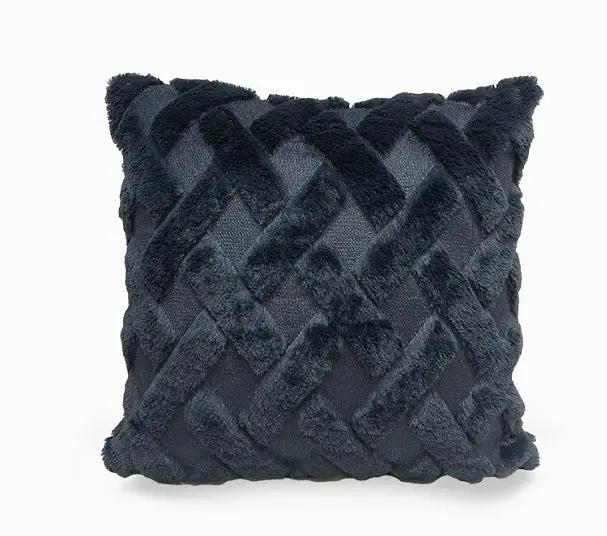 Plush Solid Color Sofa Pillowcase for Living Room