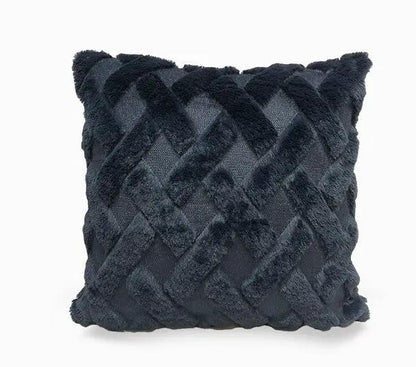 Plush Solid Color Sofa Pillowcase for Living Room