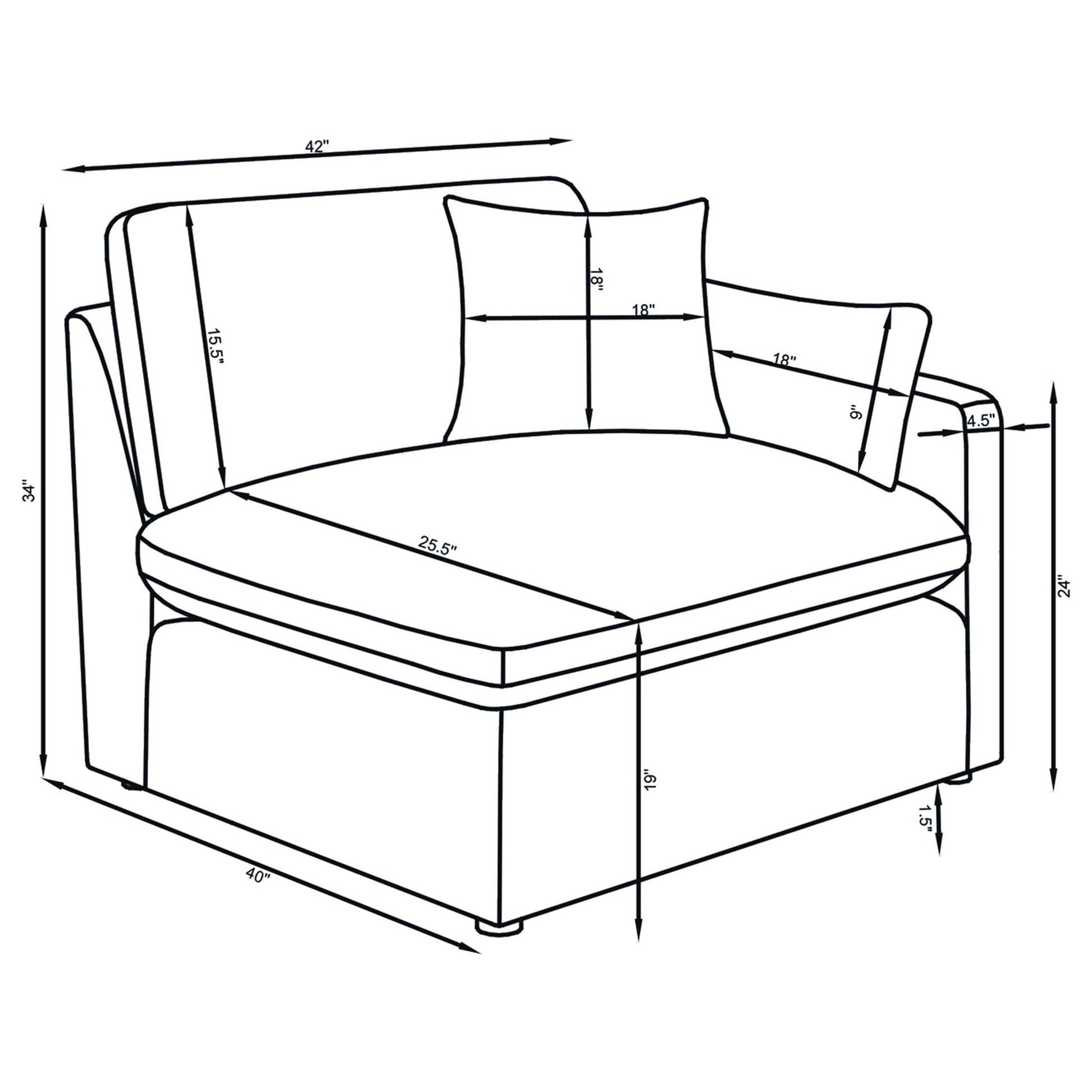 Greeley 6-piece ivory upholstered modular sectional sofa by HouseOfZazla on Tampa Home & Garden Store