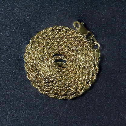 2.0mm 14k yellow gold light rope chain necklace by Bids.com on Tampa Home & Garden Store