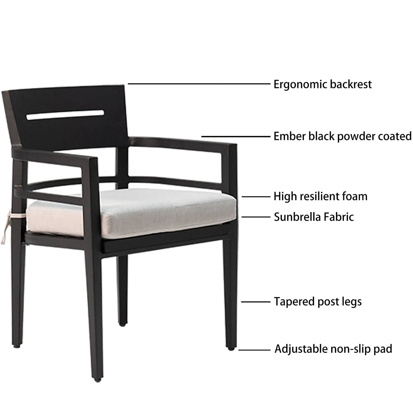 Outdoor Modern Dining Set with Cushioned Chairs