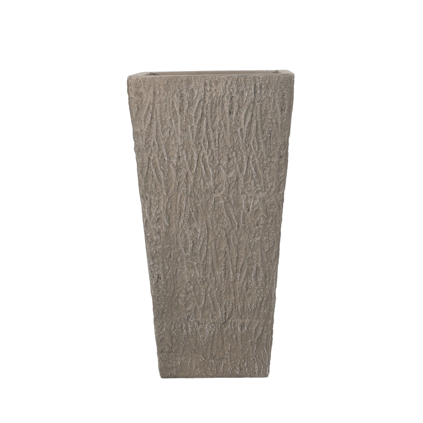 MGO Planter rectangular bark-textured in taupe gray by HouseOfZazla on Tampa Home & Garden Store