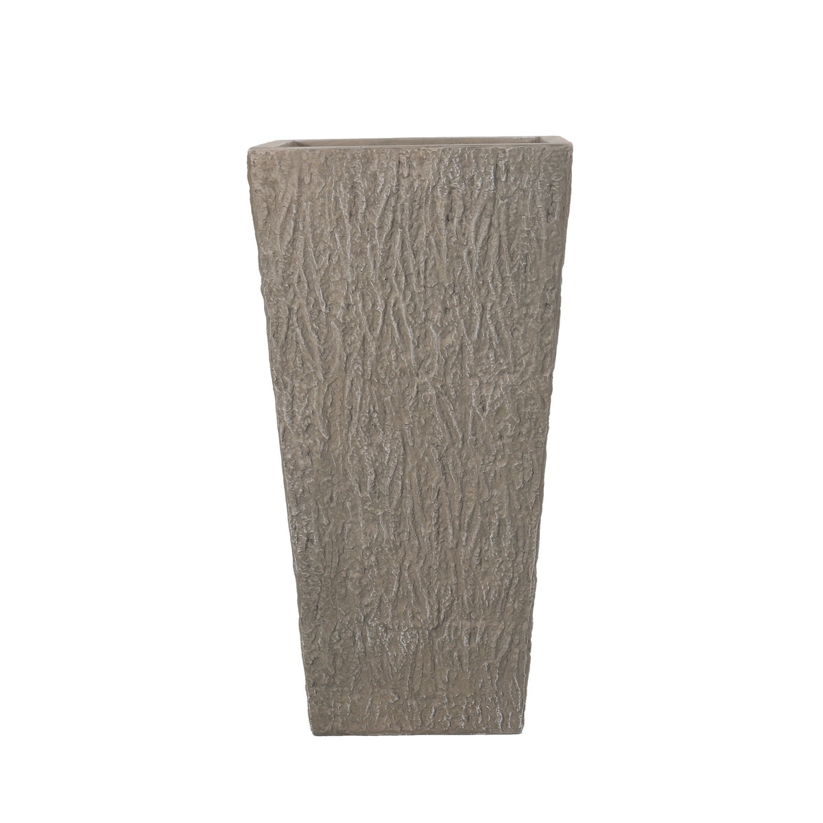 MGO Planter rectangular bark-textured in taupe gray by HouseOfZazla on Tampa Home & Garden Store