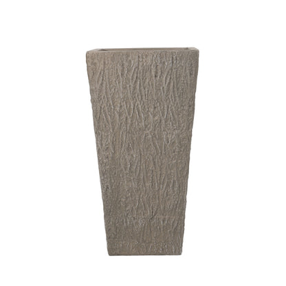 MGO Planter rectangular bark-textured in taupe gray by HouseOfZazla on Tampa Home & Garden Store