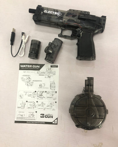 Fire Rat electric water pistol full automatic with transparent black body and large reservoir on Tampa Home & Garden Store