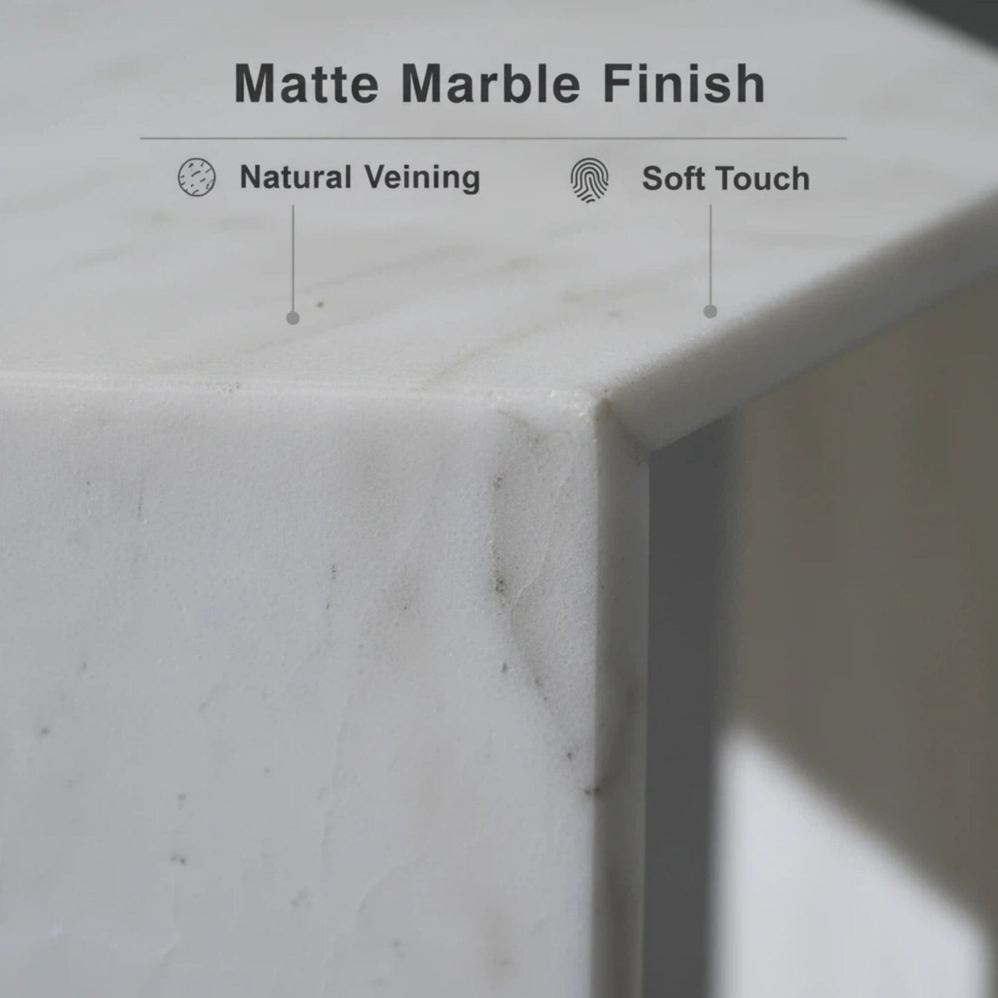 Modern Minimalist Hexagon Side Table label Matte Marble Finish, Natural Veining, Soft Touch on Tampa Home & Garden Store