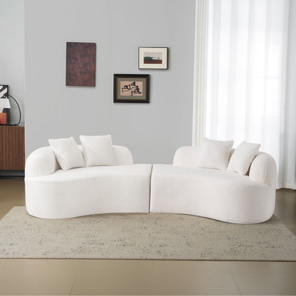 Curved 4 Seater Full Compression Sponge Sofa fabric with plush cushions HouseOfZazla Sofa on Tampa Home & Garden Store