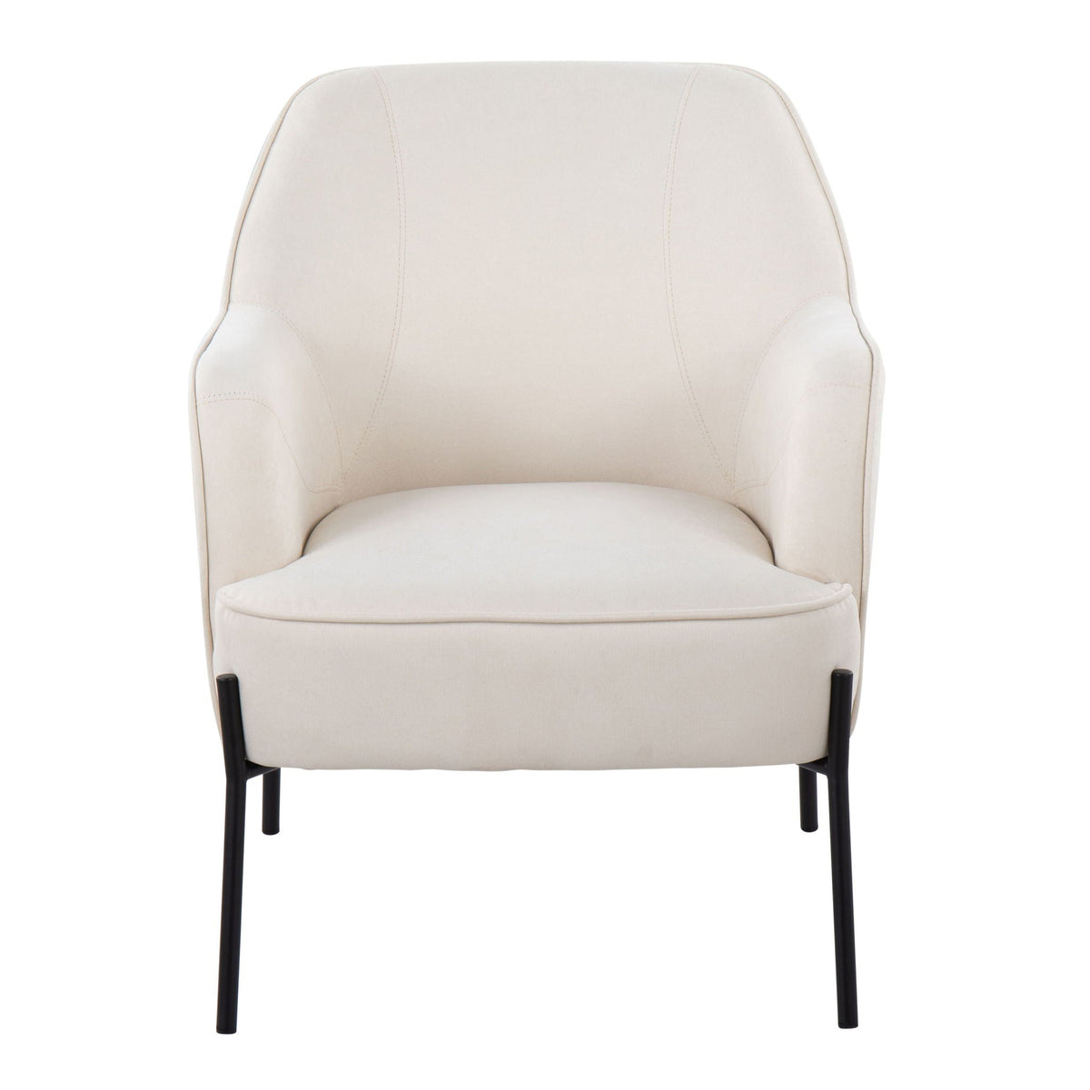 Contemporary beige accent chair with cushioned seat and black metal legs by HouseOfZazla on Tampa Home & Garden Store