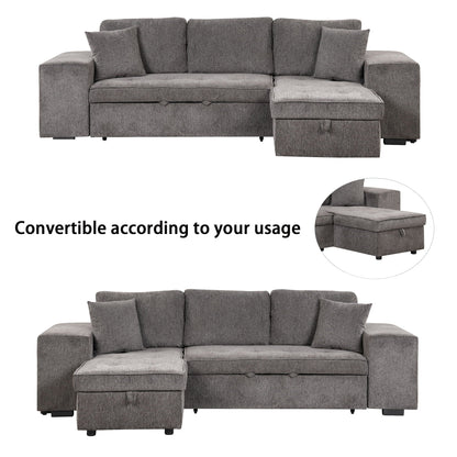 L-shaped reversible sectional sofa with chaise and storage ottoman HouseOfZazla on Tampa Home & Garden Store