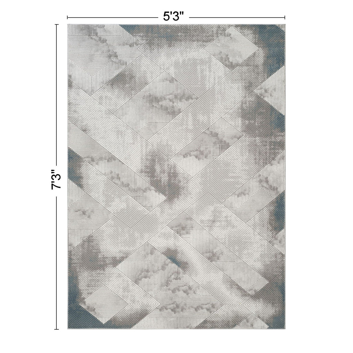 Gray modern area rug with 3D geometric texture pattern HouseOfZazla on Tampa Home & Garden Store