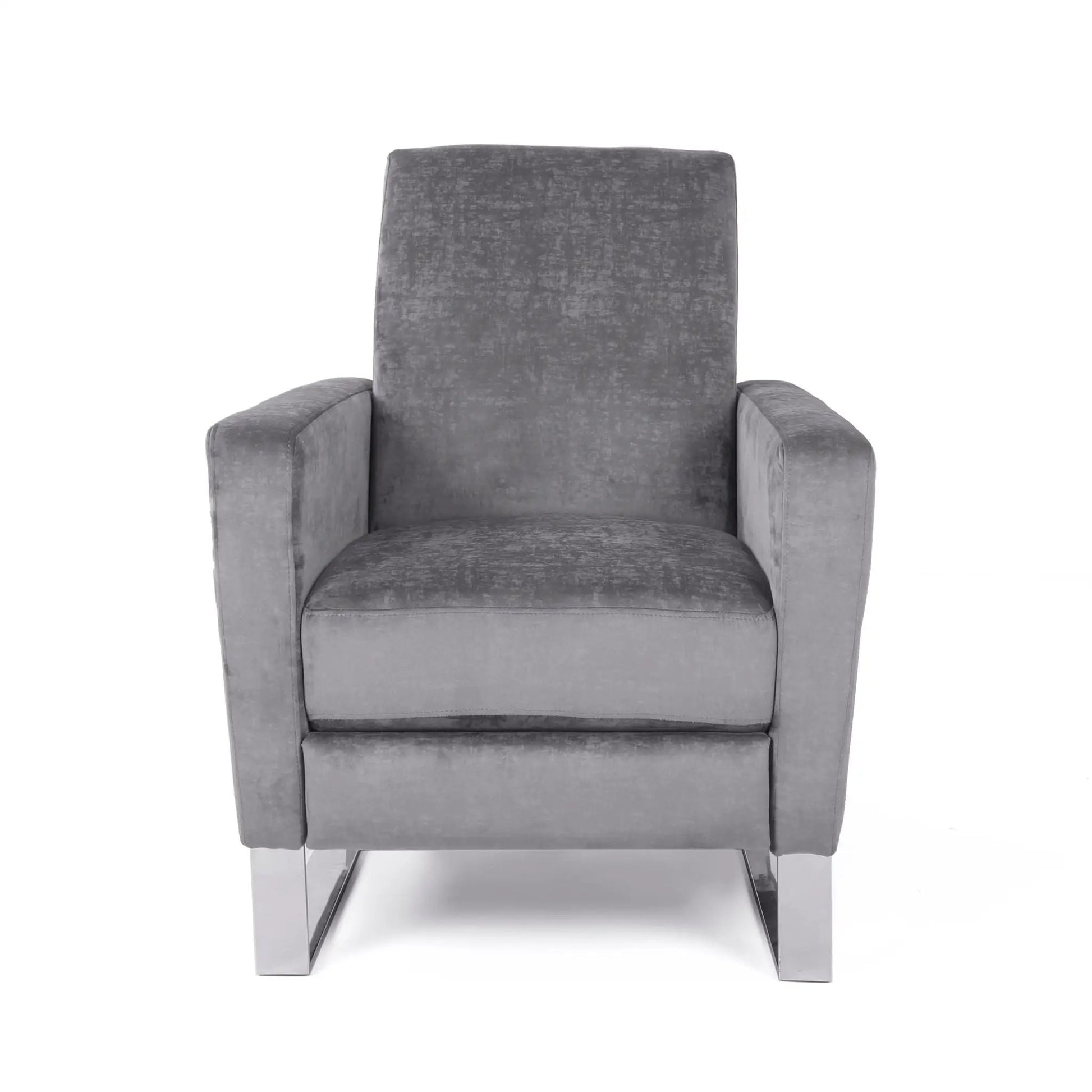 Bolt gray upholstered recliner chair with stainless steel base by Unique Piece Furniture on Tampa Home & Garden Store