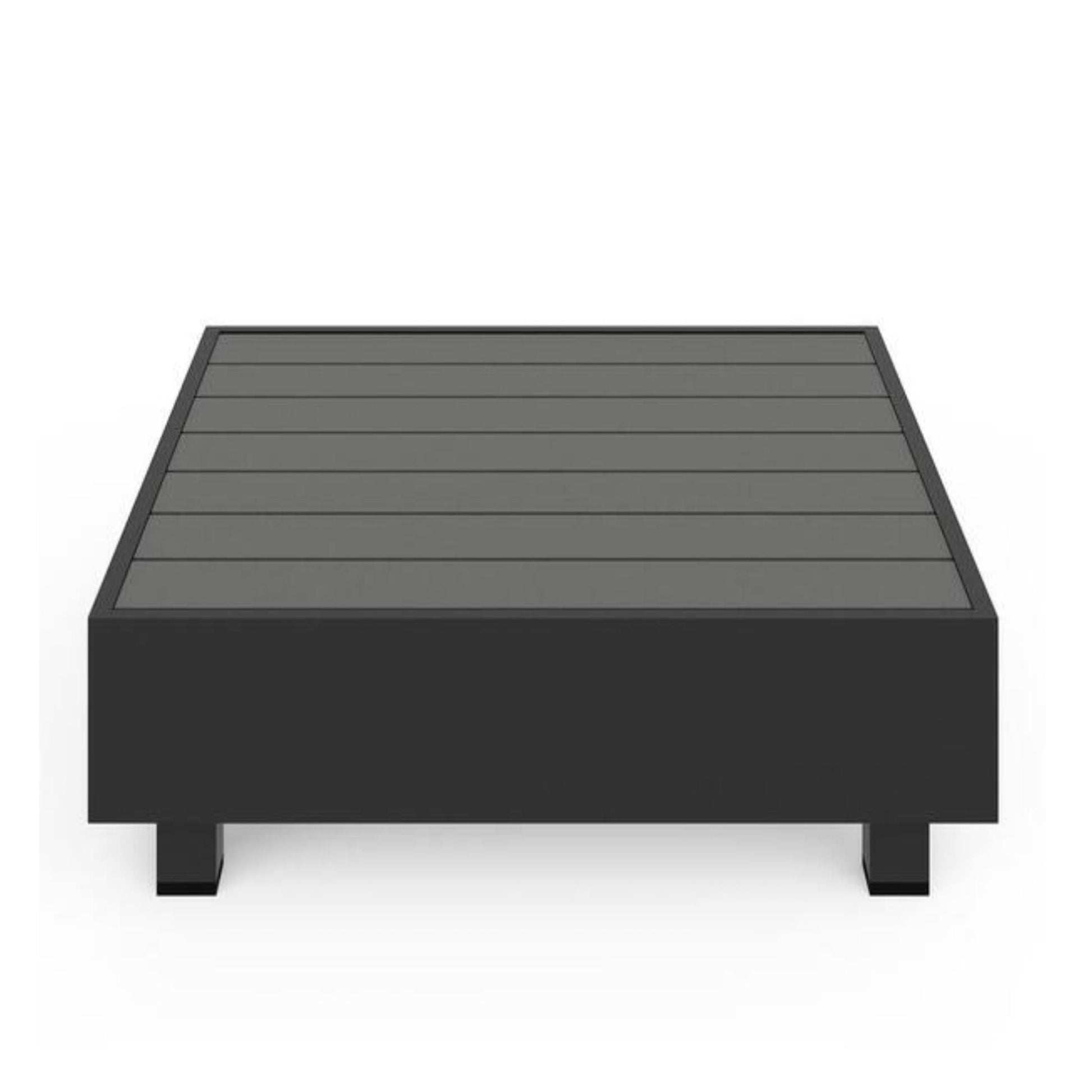Patio coffee table in gray with slatted top and dark frame HouseOfZazla on Tampa Home & Garden Store