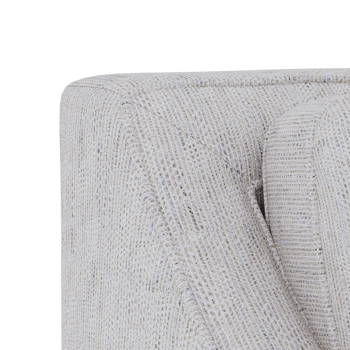 Loveseat in gray durable fabric; casual accent, textured upholstery close-up on Tampa Home & Garden Store