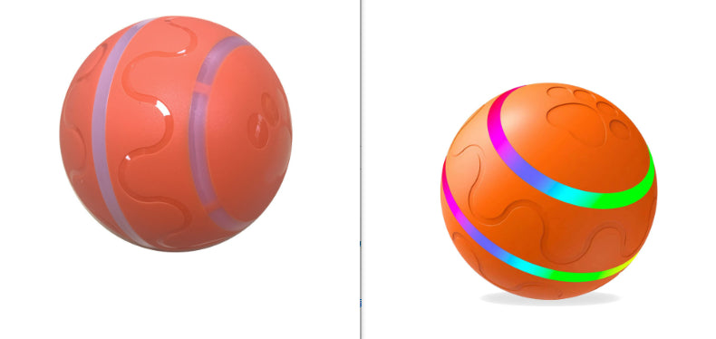 Pet Wicked Ball Toy for cats by Sell My Stuff, orange USB ball with wavy pattern, two balls on Tampa Home & Garden Store