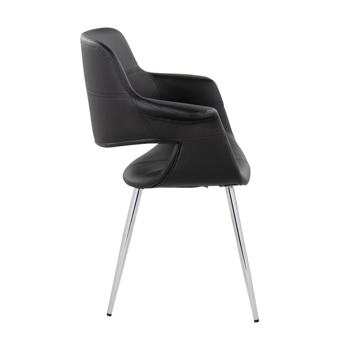 Retro Chic Art Deco Chair Set black leather with chrome frame from HouseOfZazla on Tampa Home & Garden Store