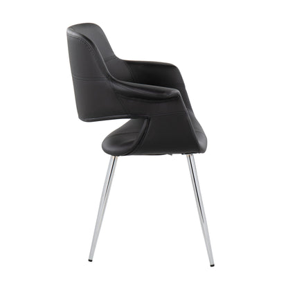 Retro Chic Art Deco Chair Set black leather with chrome frame from HouseOfZazla on Tampa Home & Garden Store
