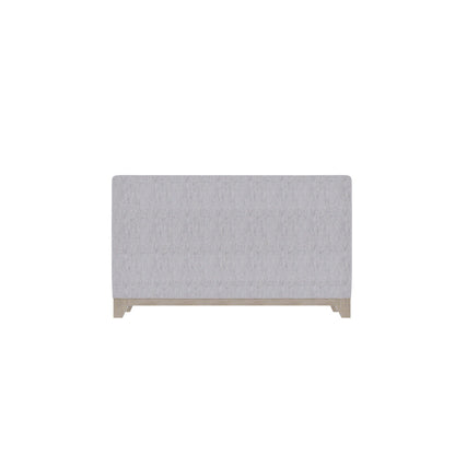 Loveseat HouseOfZazla in gray durable fabric with light wood legs, stationary casual accent on Tampa Home & Garden Store