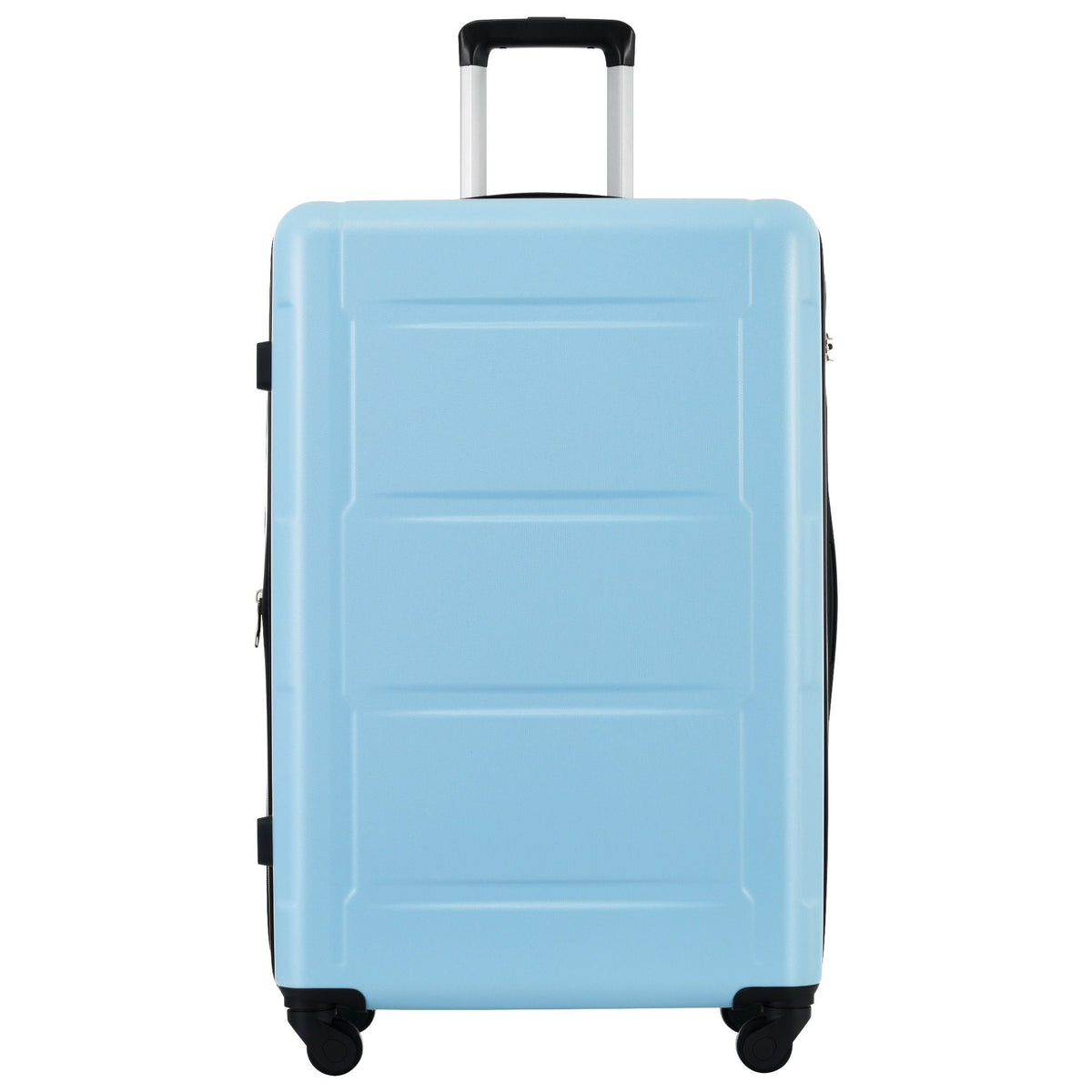 Light blue ABS hard-shell suitcase with extendable handle and 4 spinner wheels on Tampa Home & Garden Store