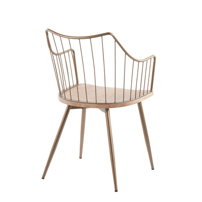 Winston Farmhouse Chair with metal frame in beige, kids' chair by HouseOfZazla on Tampa Home & Garden Store