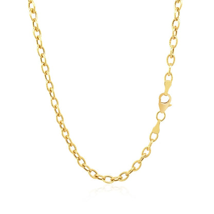 14k yellow gold necklace with textured oval links, 3.5mm chain by Bids.com on Tampa Home & Garden Store