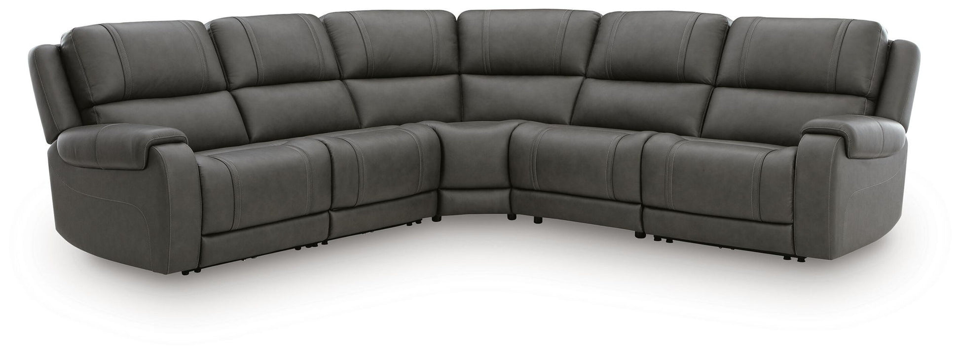 5Z Pittson Power Reclining Sectional sofa in dark gray leather by Unique Piece Furniture on Tampa Home & Garden Store