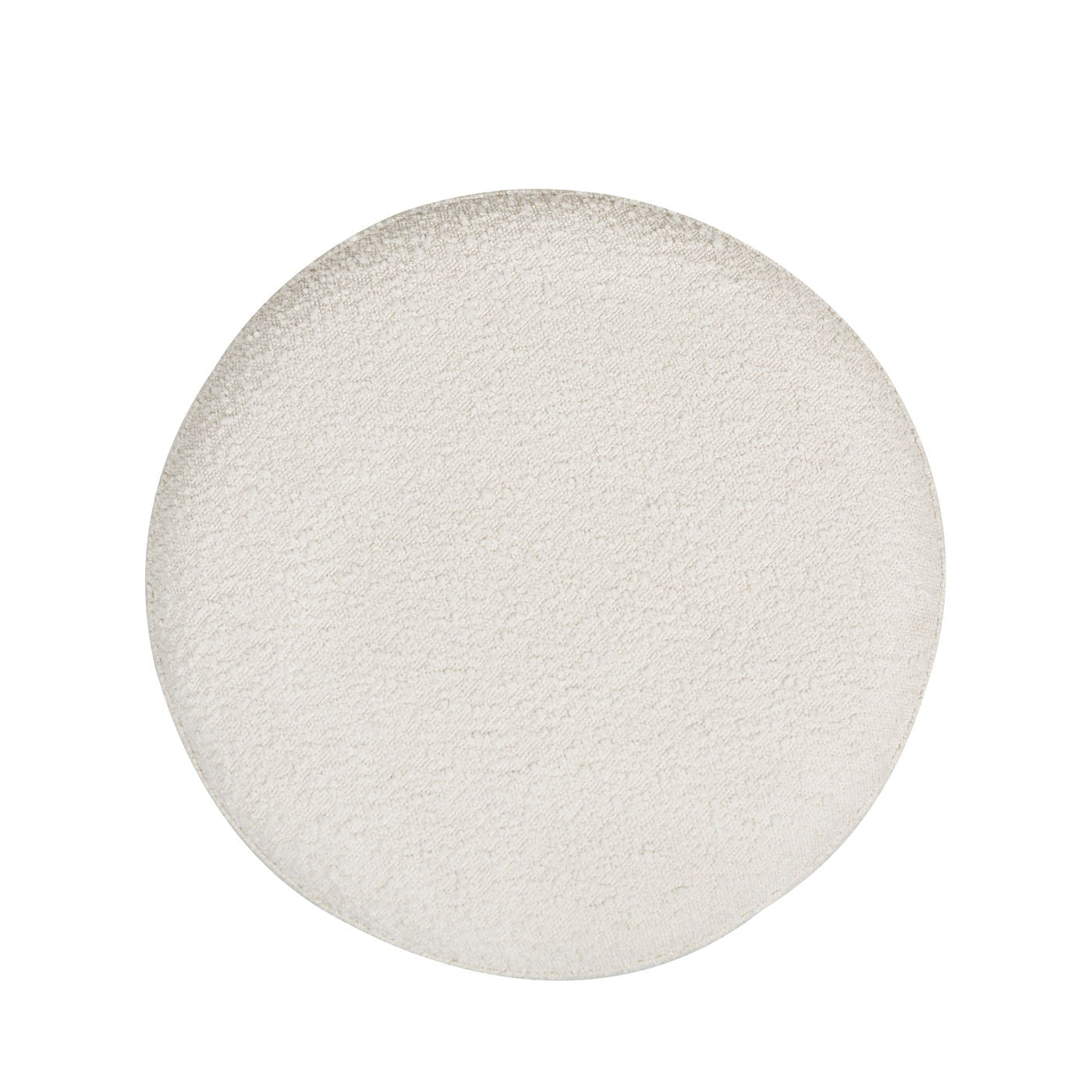 Fuji oversized round storage ottoman in cream boucle fabric by HouseOfZazla on Tampa Home & Garden Store