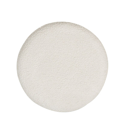 Fuji oversized round storage ottoman in cream boucle fabric by HouseOfZazla on Tampa Home & Garden Store