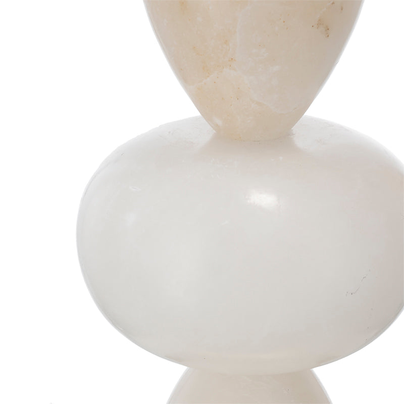 D14x26.3 Table Lamp with white glass sphere base and beige marble neck on Tampa Home & Garden Store