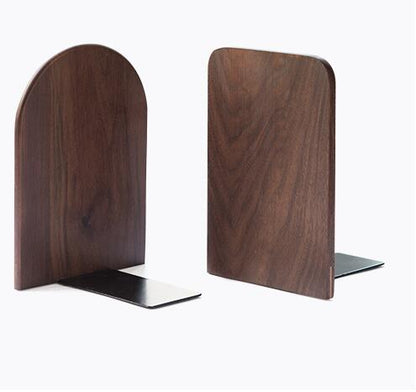 Solid beech wood book end natural wood walnut bookend home storage bookshelf decor bookstop natural wood crafts - Tampa Home & Garden Store
