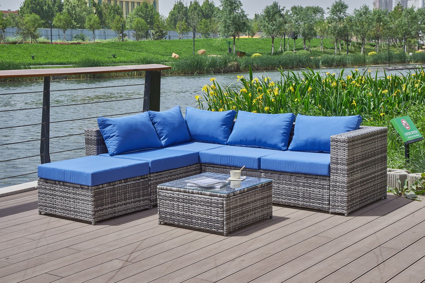 Stylish Outdoor Patio Sofa and Thick Cushion Set