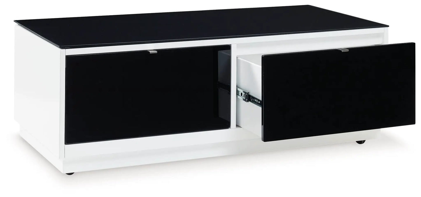 Gardoni Glass Coffee Table in White and Black