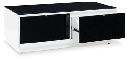 Gardoni Glass Coffee Table in White and Black