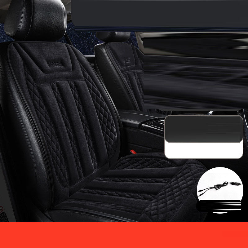Car heated seat cushions black quilted leather VIP Digital Presence 2 cushions 12V/24V on Tampa Home & Garden Store