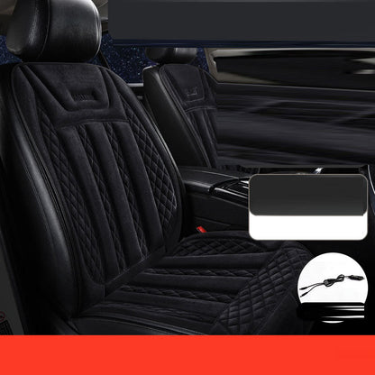 Car heated seat cushions black quilted leather VIP Digital Presence 2 cushions 12V/24V on Tampa Home & Garden Store