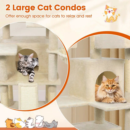 65 Inch Cat Tree Multi Level Perches and Condos
