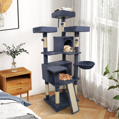 65 Inch Cat Tree Multi Level Perches and Condos