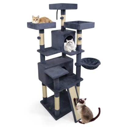 65 Inch Cat Tree Multi Level Perches and Condos