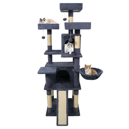 65 Inch Cat Tree Multi Level Perches and Condos