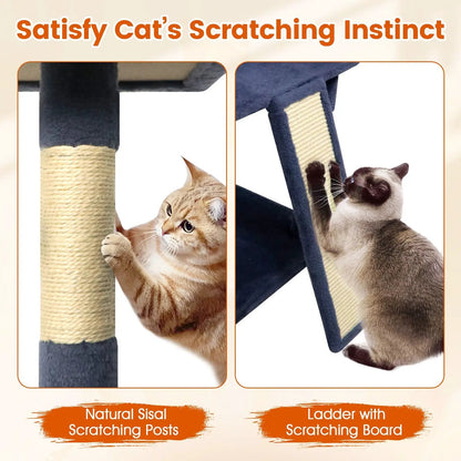 65 Inch Cat Tree Multi Level Perches and Condos